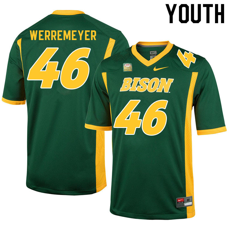 Youth #46 Truman Werremeyer North Dakota State Bison College Football Jerseys Sale-Green